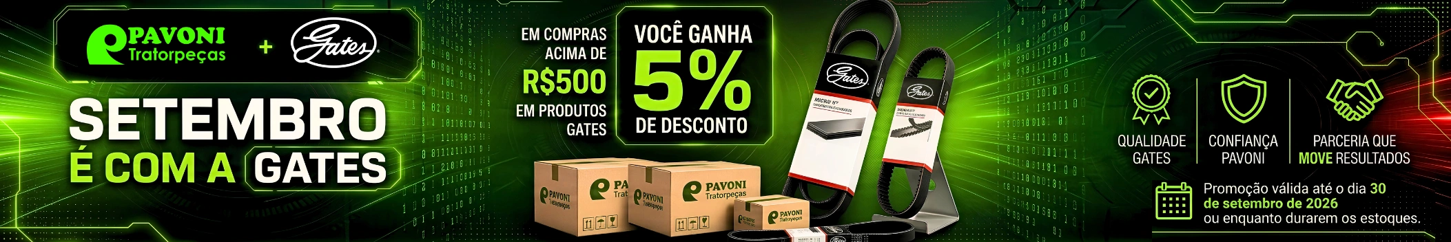 Correias Gates: 5% de Desconto em Setembro